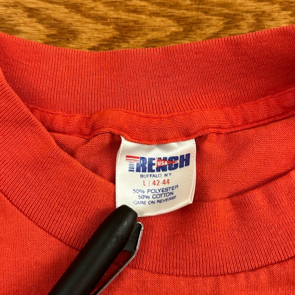 Vintage Chicago Bulls NBA finals 50/50 single stitch USA trench t shirt size L - Picture 4 of 7